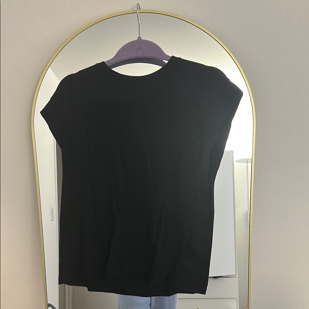 Classic Black Women's Top with Open Arm